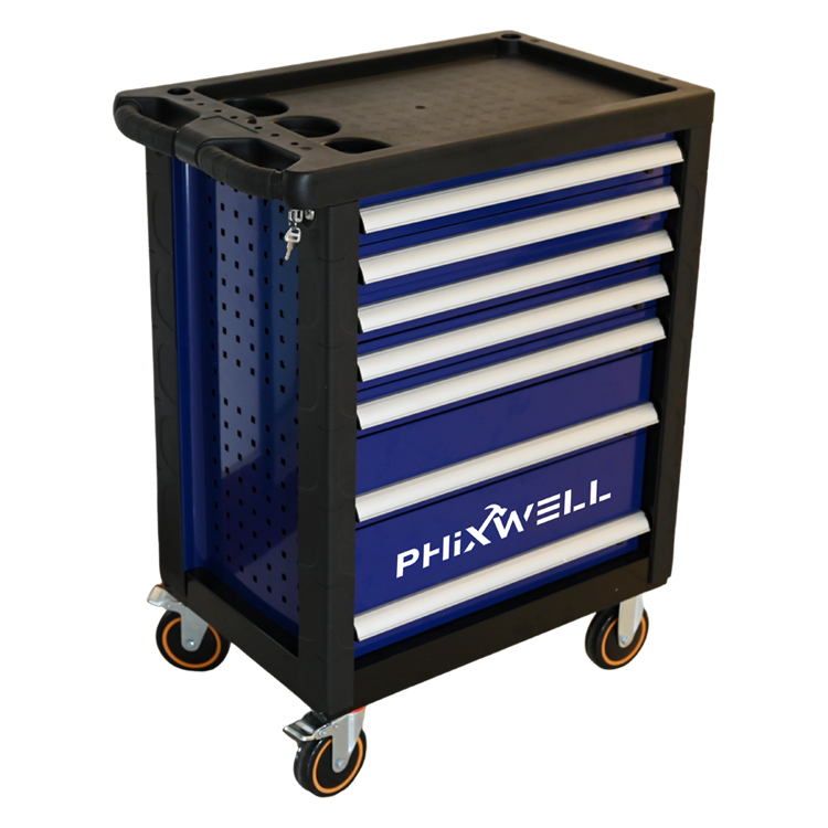 719511 Tủ đựng dụng cụ 7 ngăn PHIXWELL có tấm bảo vệ góc và tấm che bằng nhựa