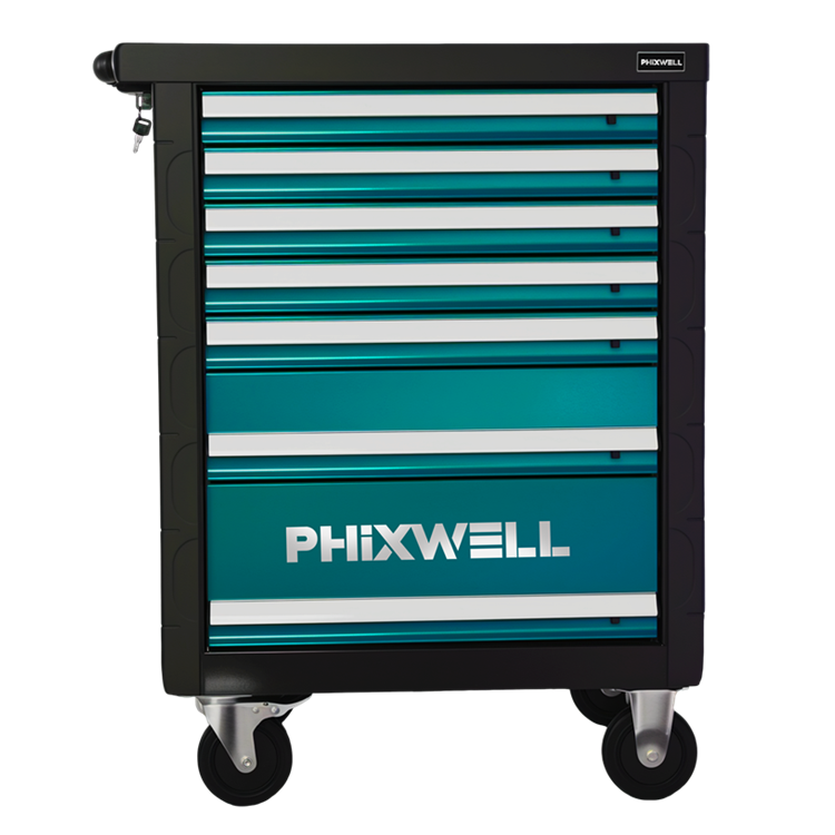 719511 Tủ đựng dụng cụ 7 ngăn PHIXWELL có tấm bảo vệ góc và tấm che bằng nhựa